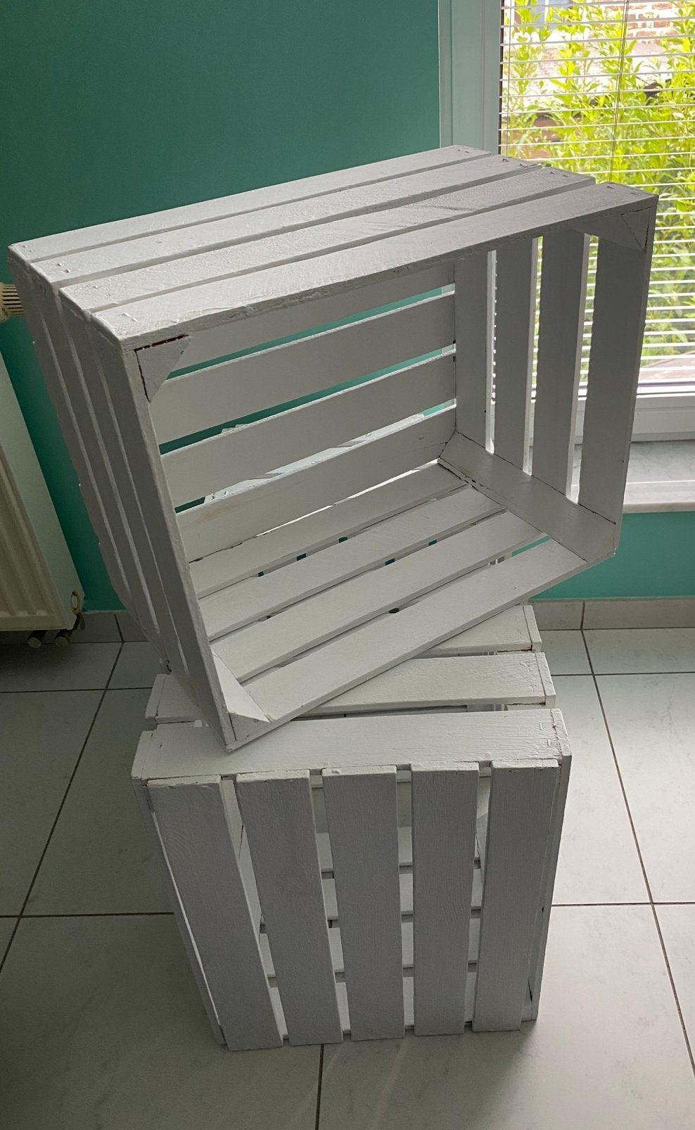 3 caisses bois blanc, Enlèvement, Comme neuf