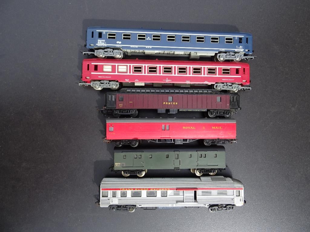 Lot oude wagons in goede staat - Jouef - HO, Gebruikt, Gelijkstroom, Jouef, Wagon