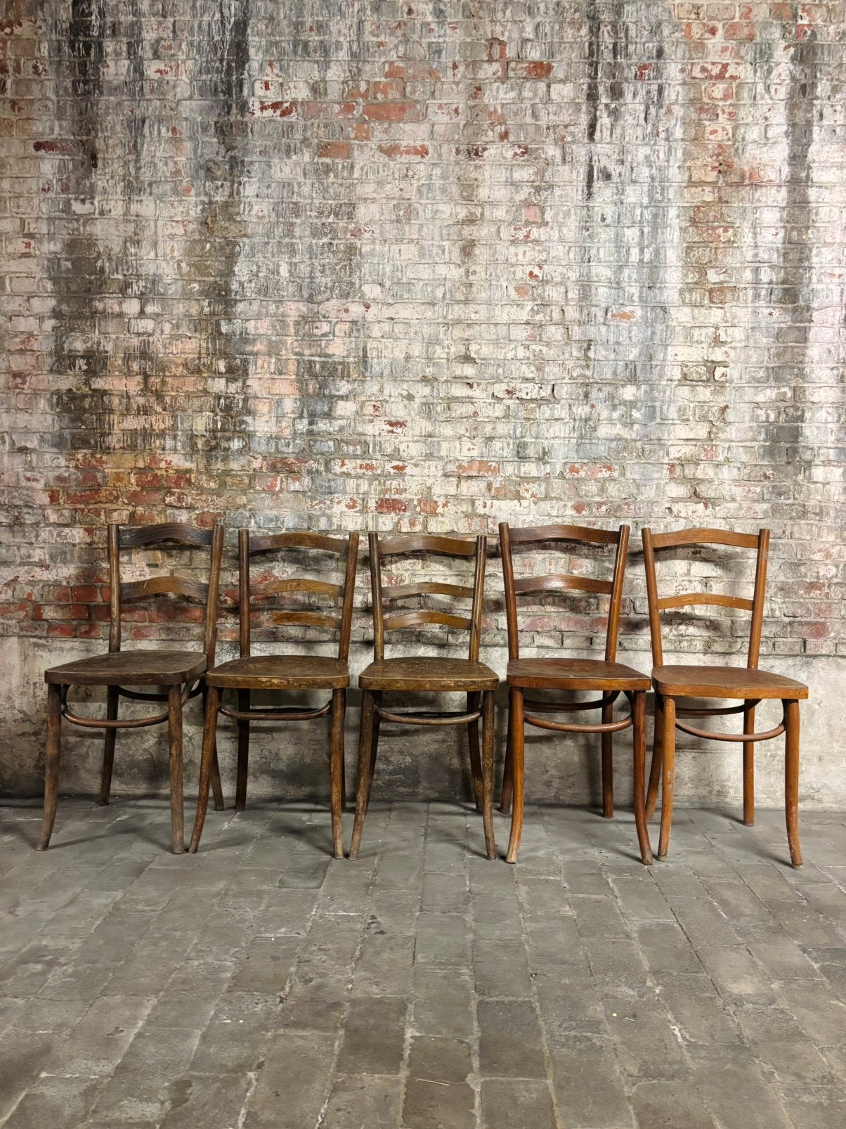 Lot de 5 chaises bistro, Bistro, Brun, Enlèvement, Bois