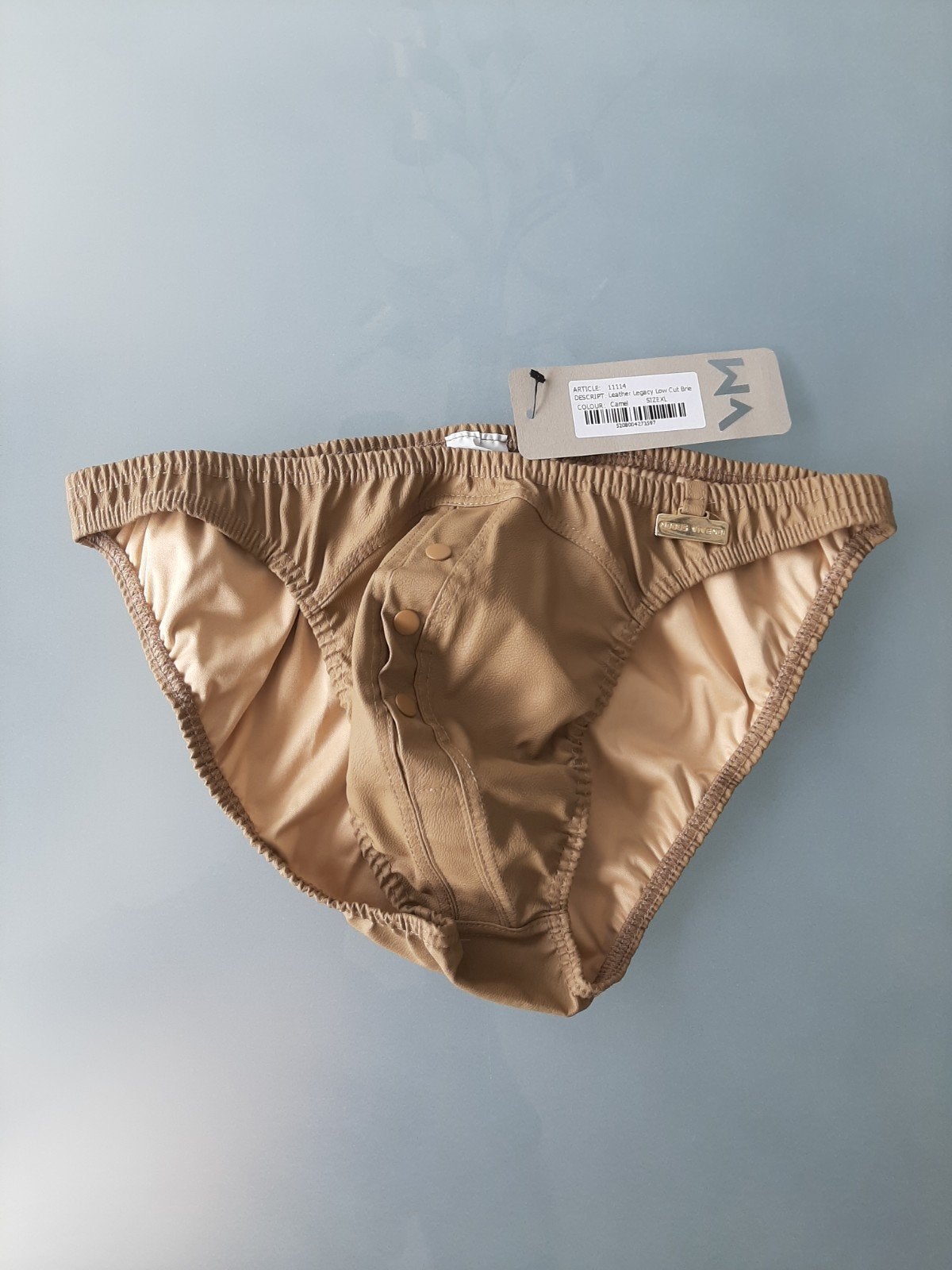 Sexy lederen slip met drukknopen, Vêtements | Hommes, Sous-vêtements, Enlèvement ou Envoi, Brun, Modus Vivendi, Slip