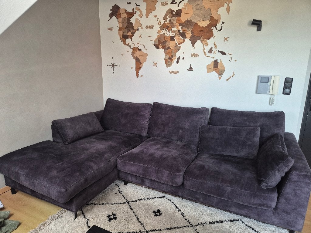 Mooie grote zwarte hoekbank te koop, Huis en Inrichting, Zetels | Zetels, Ophalen, Gebruikt, 100 tot 125 cm, 150 tot 200 cm