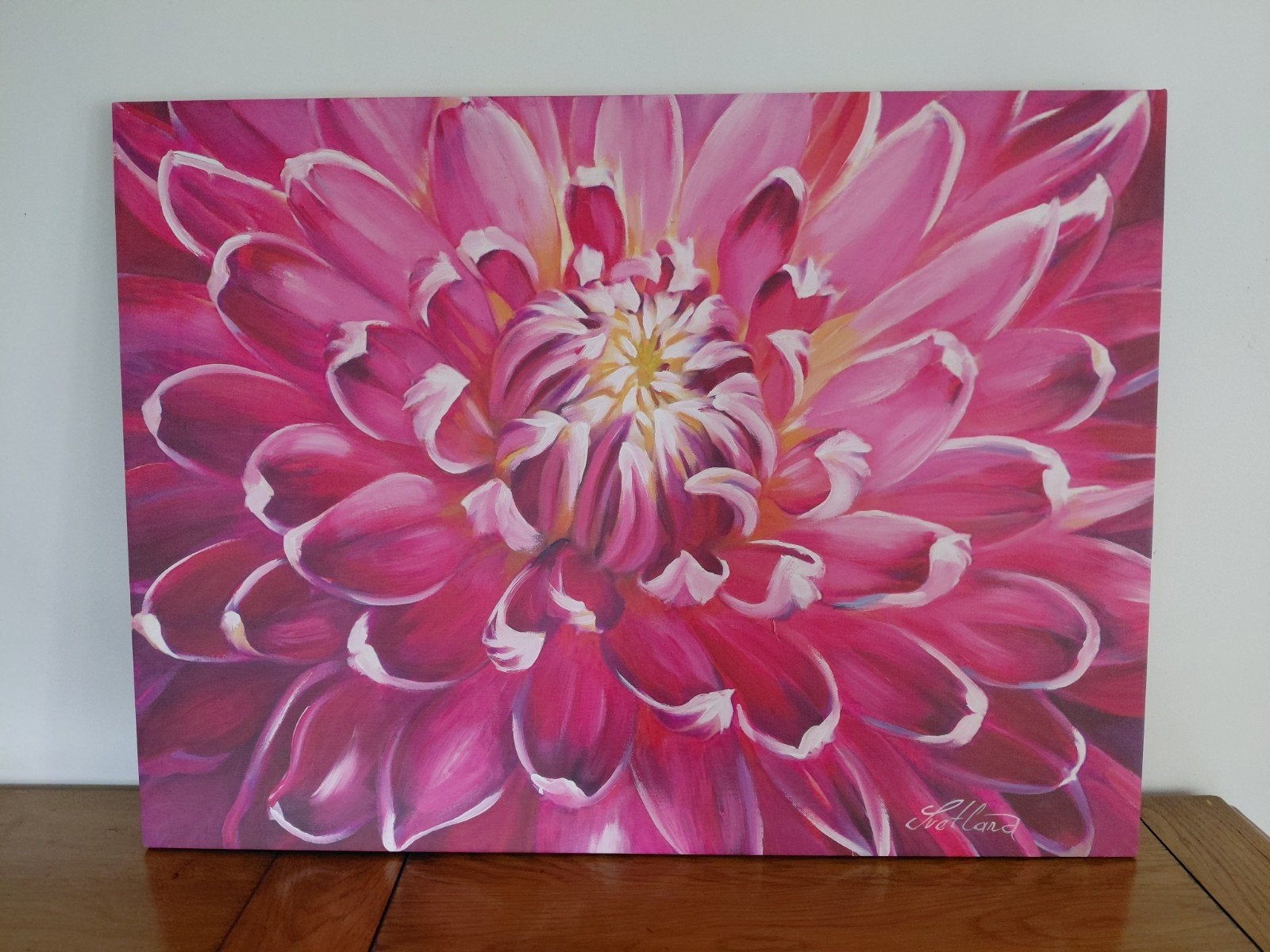 Peinture florale sur toile, Antiquités & Art, Art | Peinture | Abstraite, Enlèvement