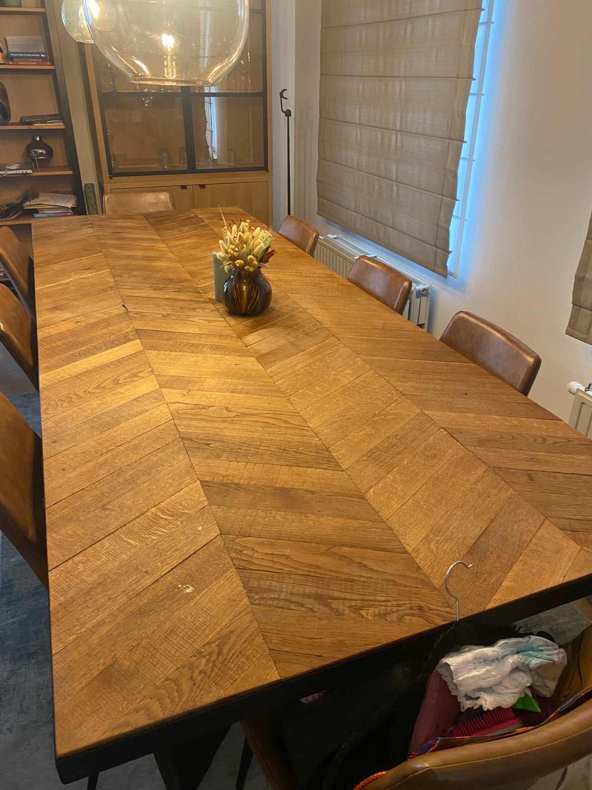Practige kwalitatieve lange eettafel met 8 stoelen, Ophalen, Zo goed als nieuw