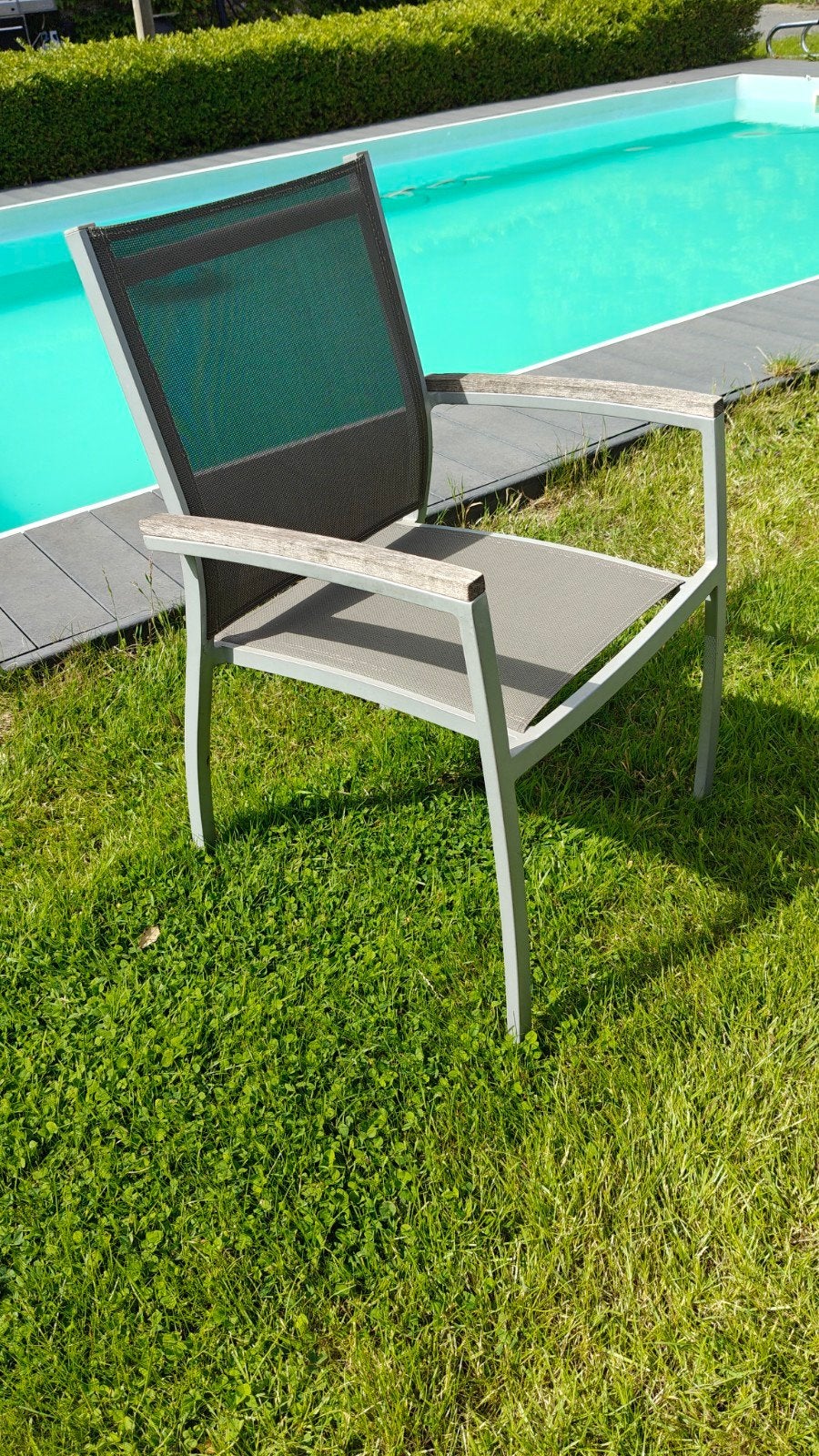 8 tuinstoelen met teak leuning, Ophalen
