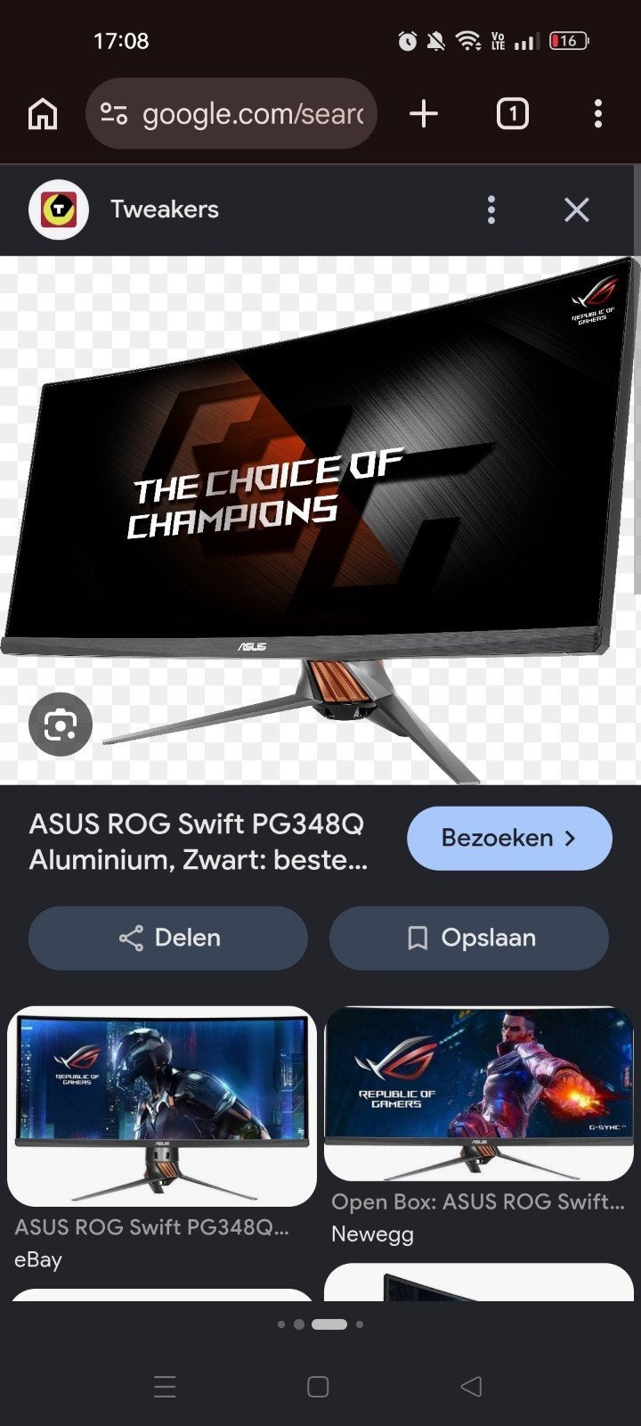 Asus rog Swift 34 inch licht curved monitor, Computers en Software, Ophalen