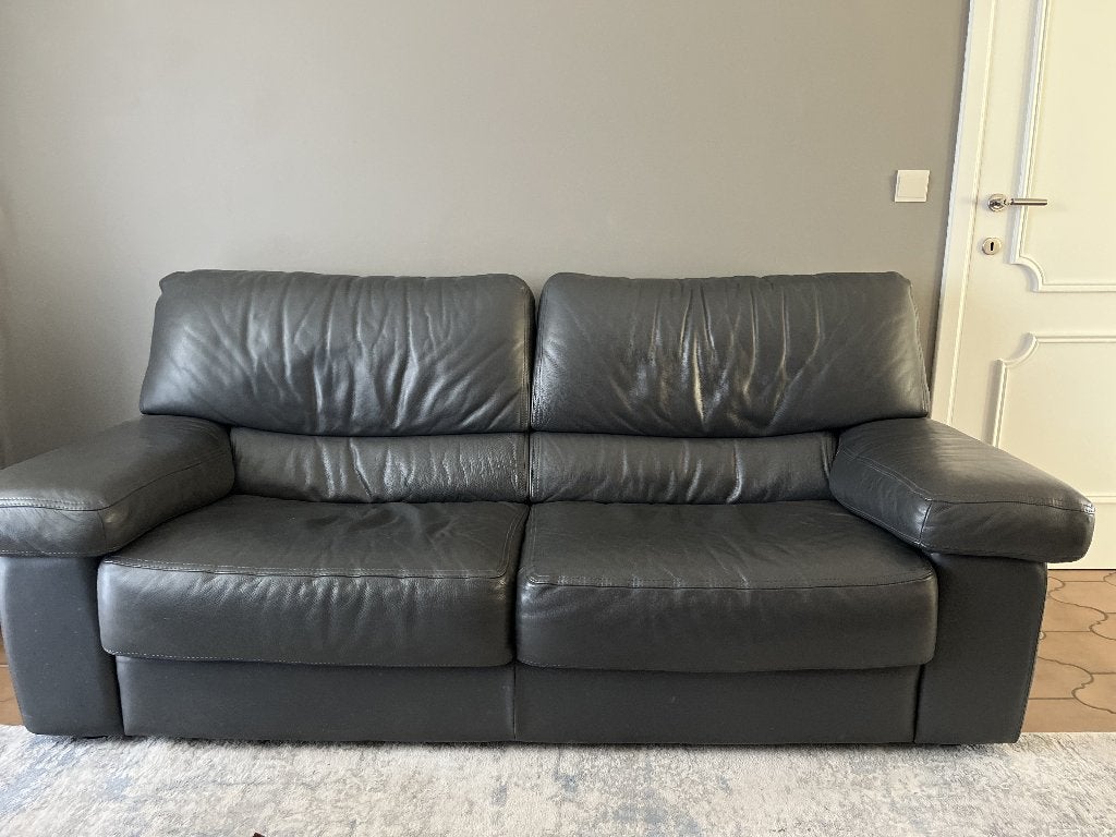 salon, Maison & Meubles, Enlèvement, Utilisé, Cuir, Trois personnes