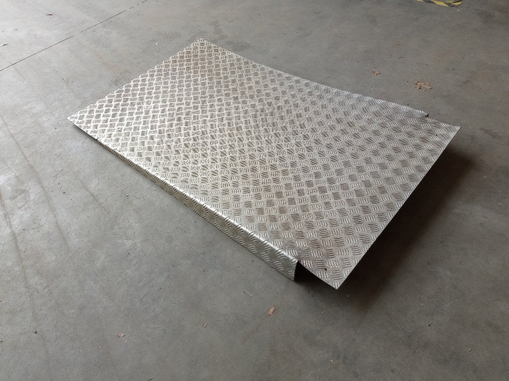 Aluminium traanplaat oprij ramp, helling, Doe-het-zelf en Bouw, Platen en Panelen, Gebruikt, Overige materialen, Minder dan 20 mm
