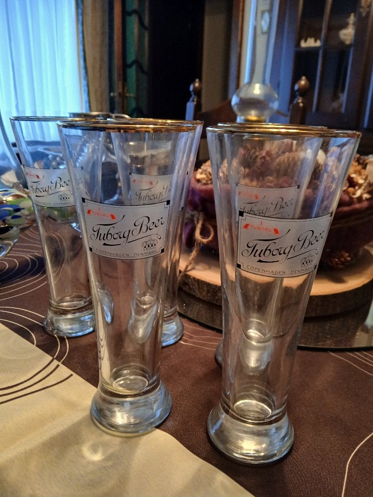 Glazen tuborg beer, Ophalen, Zo goed als nieuw, Bierglas
