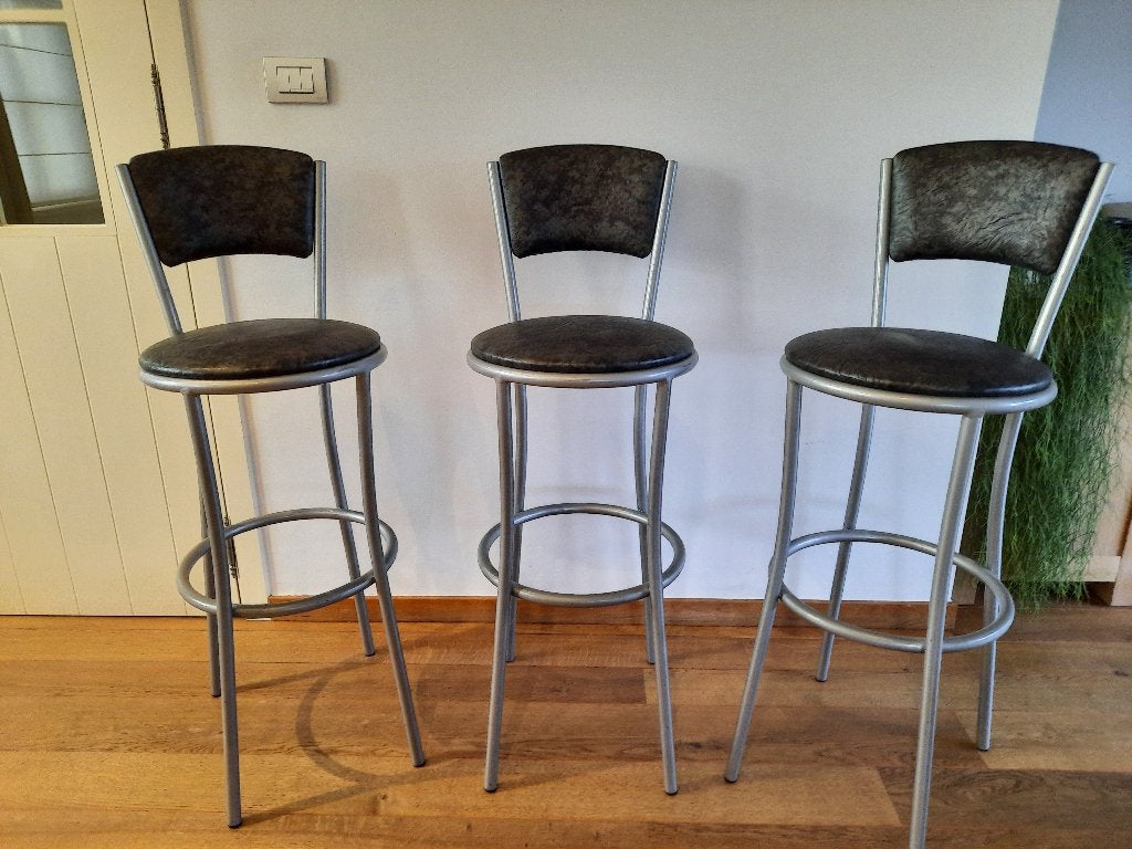 Barkrukken 3stuks in goede staat, 90 cm ou plus, Métal, Comme neuf, Enlèvement