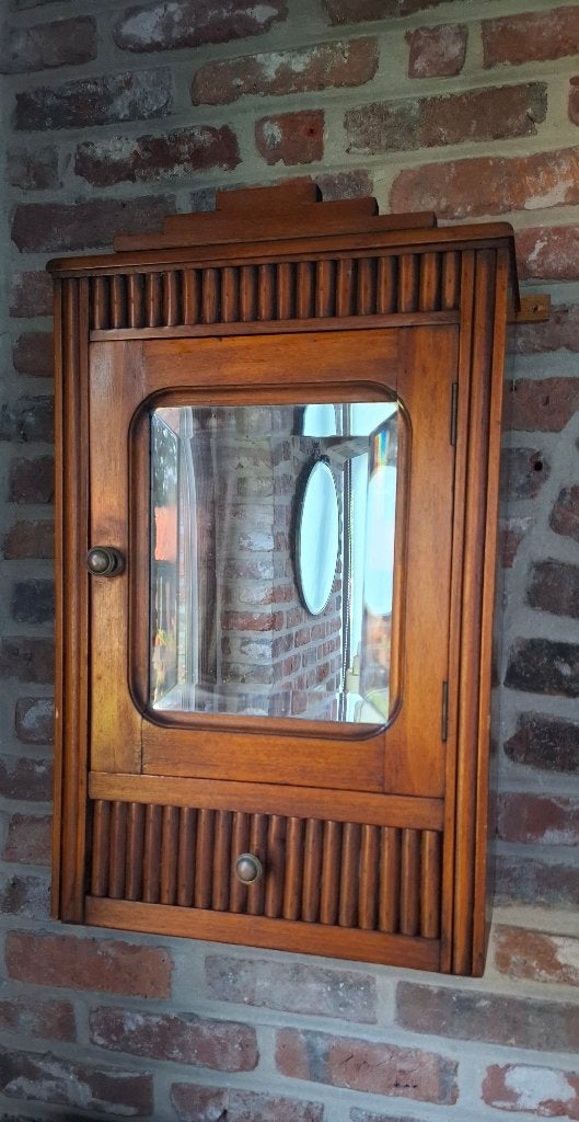 Art Deco wandkastje - antiek spiegelkastje - medicijnkastje, Antiek en Kunst, Ophalen of Verzenden