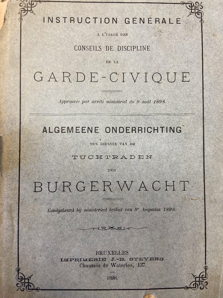 Garde civique instruction conseils de discipline 1898, Collections, Envoi