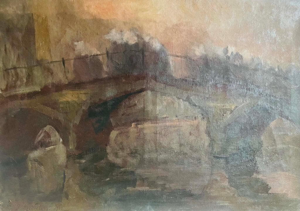 Schilderij Jozef Middeleer (1865-1939) Brugge, Ophalen