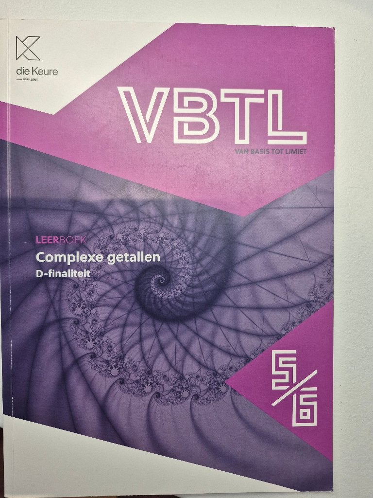 VBTL 5/6 Nombres complexes D-Finalité, Enlèvement, Comme neuf, Secondaire, Mathématiques A