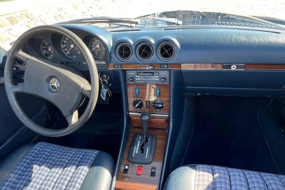 Mercedes 280 SL Cabrio R107, Auto's, Automaat, Achterwielaandrijving, Cabriolet, Blauw