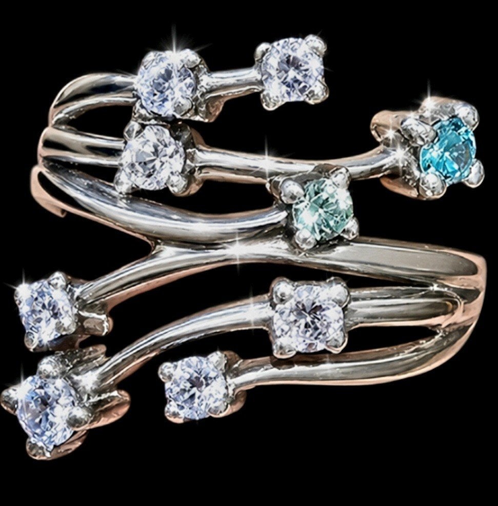 925 ZILVEREN RING GESTEMPELD MET EDELSTENEN, Handtassen en Accessoires, Nieuw, Ophalen of Verzenden, Met edelsteen, Dame