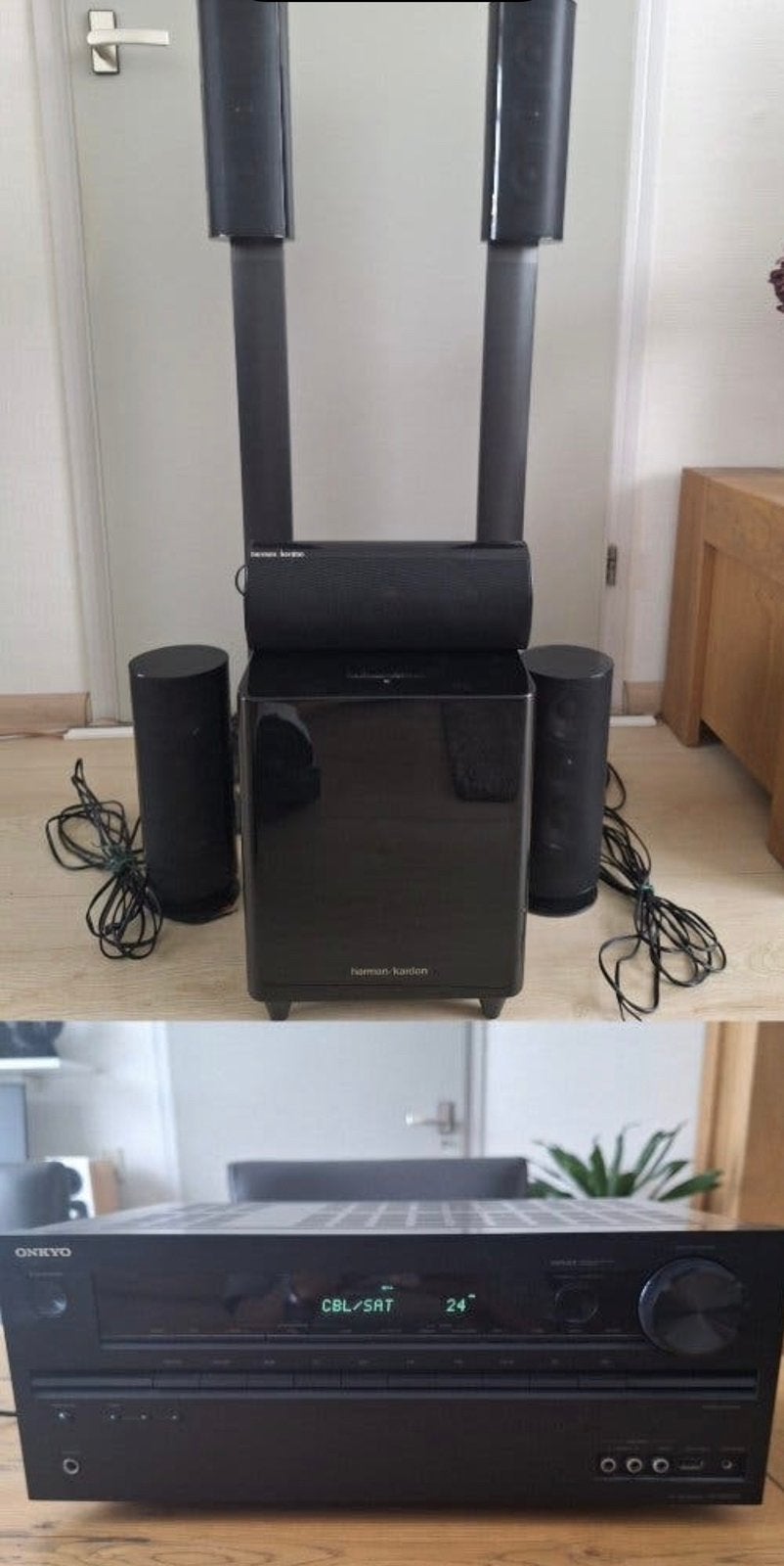 Harman Kardon HKTS 200 SUB 5.1 Home Cinema Set met Onkyo TX-, TV, Hi-fi & Vidéo, Enlèvement, Comme neuf