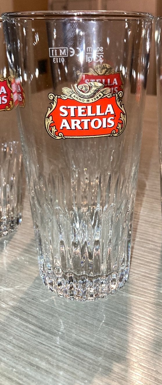 4 Stella Artois 33cl glazen, Enlèvement ou Envoi