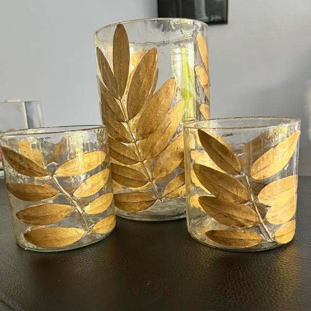 Ensemble de 3 ventaux/vases, Verre, Enlèvement ou Envoi, Comme neuf, Autres styles