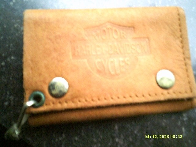 Harley Davidson Portefeulle met ketting - Lichtbruin Leer, Overige merken, Bruin, Nieuw, Ophalen of Verzenden