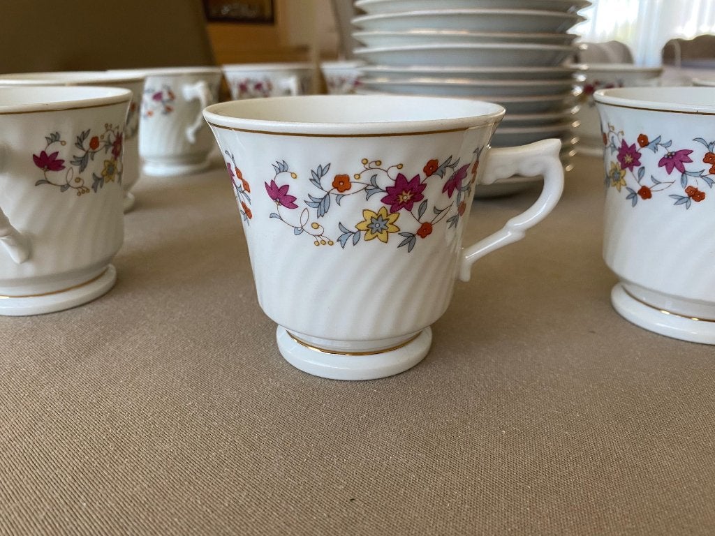 Service à café fleuri, Maison & Meubles, Cuisine | Vaisselle, Neuf, Enlèvement, Classique, Porcelaine