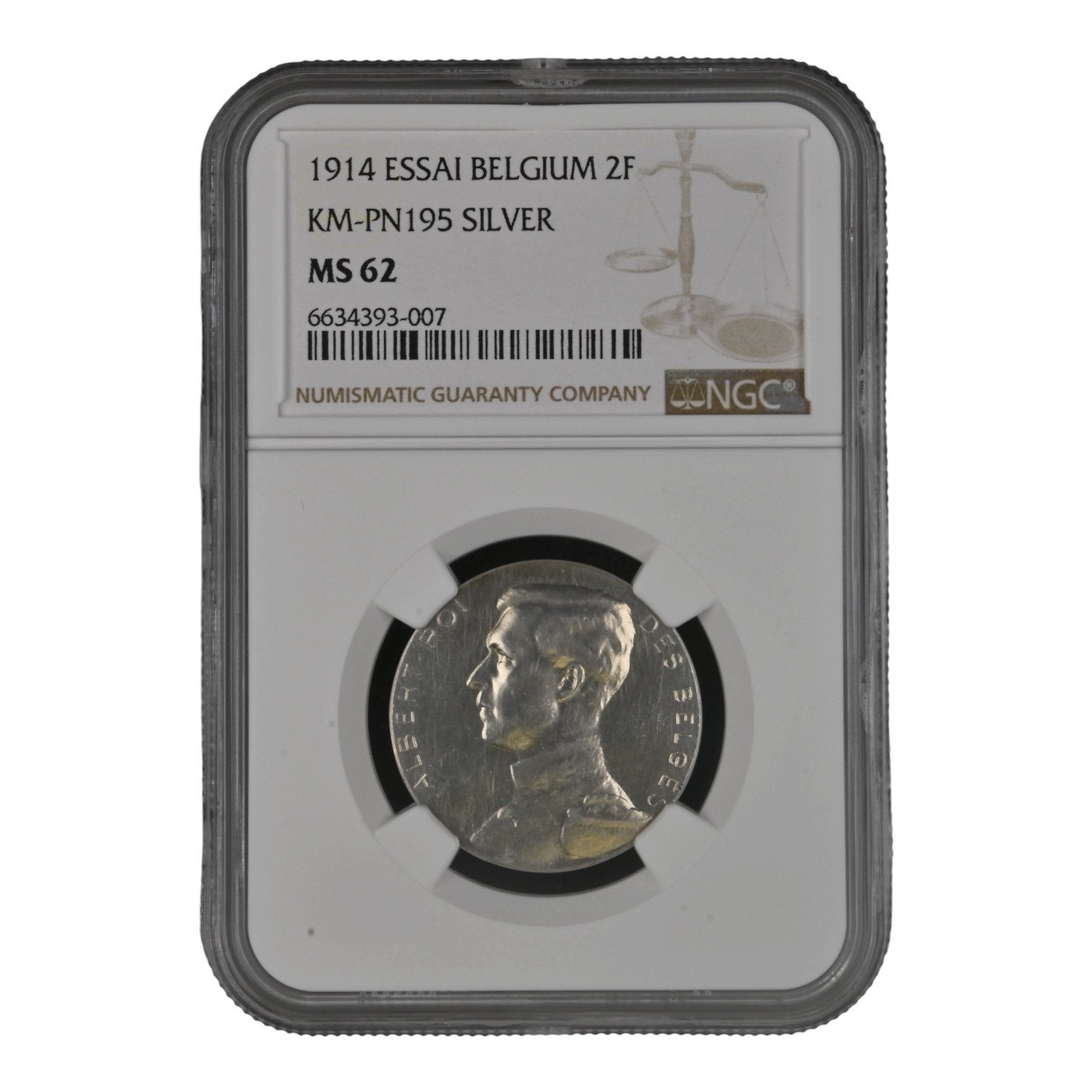 Belgique 2 francs 1914 argent ESSAI R2, Enlèvement, Argent