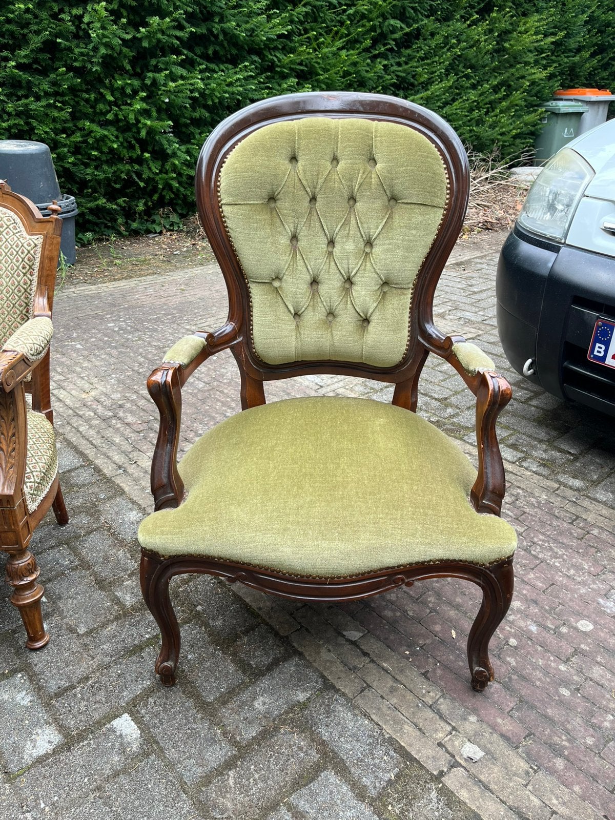 Antieke victoriaanse Louis XVI stoel, Ophalen
