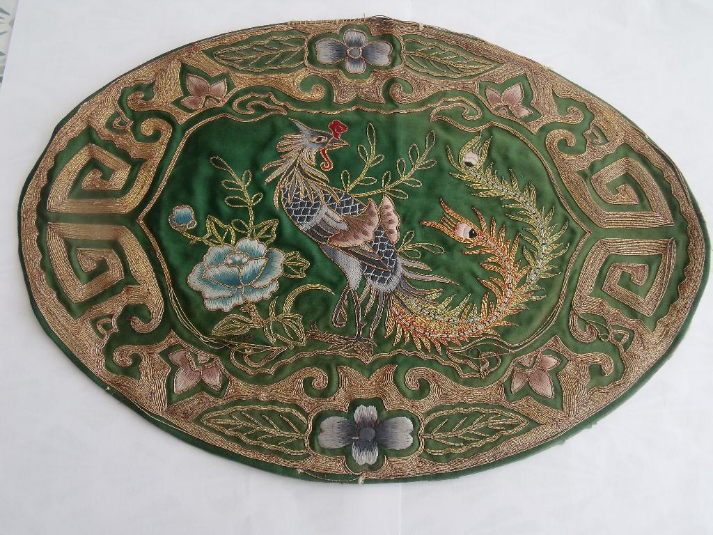 broderie chinoise ancienne Golden cloud, Hobby & Loisirs créatifs, Broderie & Machines à broder, Enlèvement, Utilisé, Broderies à la main