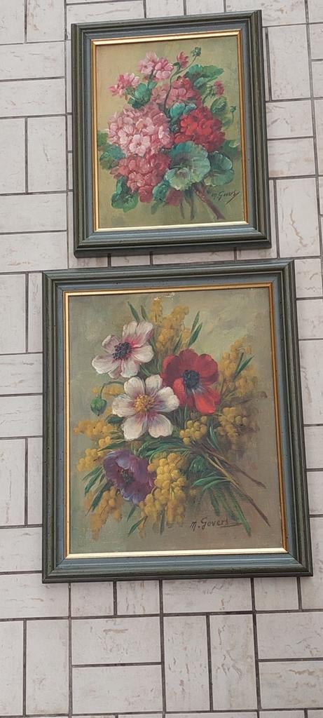 2stuks schilderijen 30cm breedte 36cm hoogte klein 24cm bree, Antiek en Kunst, Kunst | Schilderijen | Klassiek, Ophalen of Verzenden