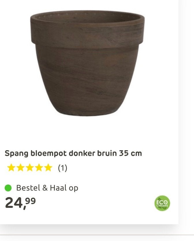 bloempot brico 35cm, Ophalen, Zo goed als nieuw, Rond, Steen