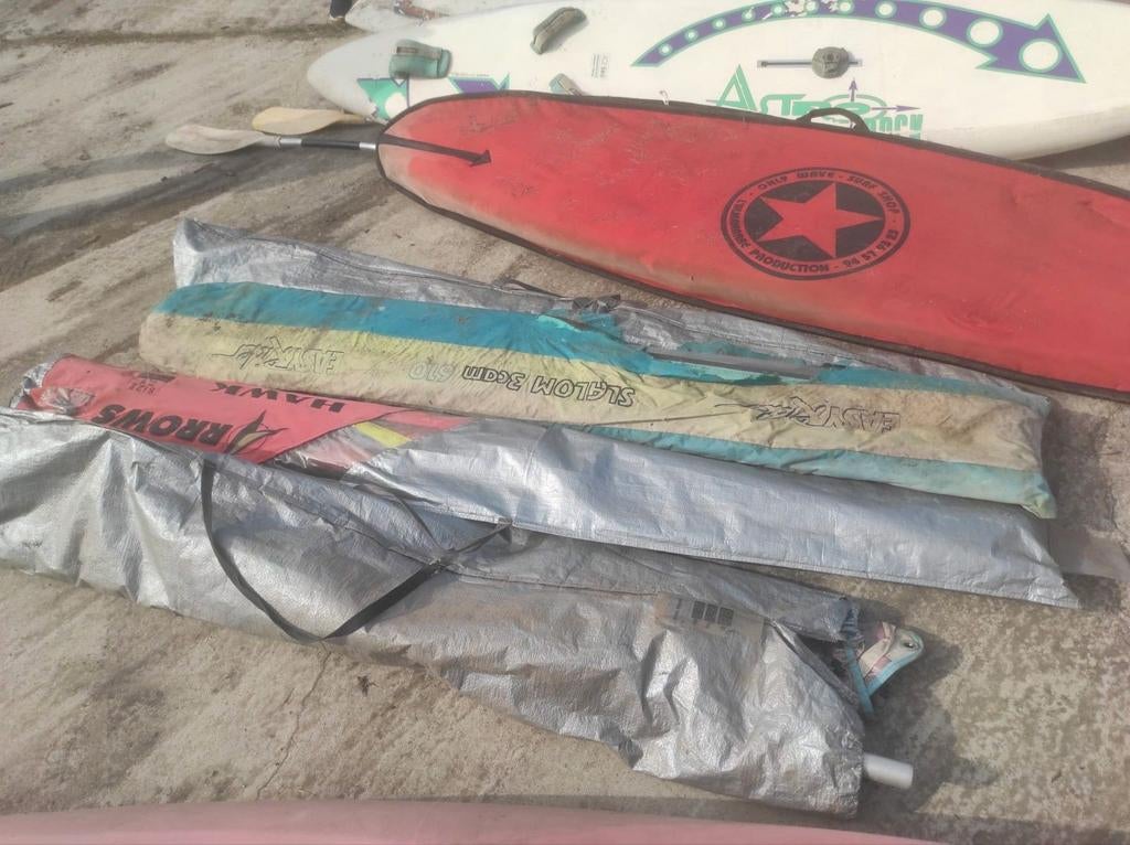 3 planken met stok en zeil, Watersport en Boten, Ophalen of Verzenden, Zeil