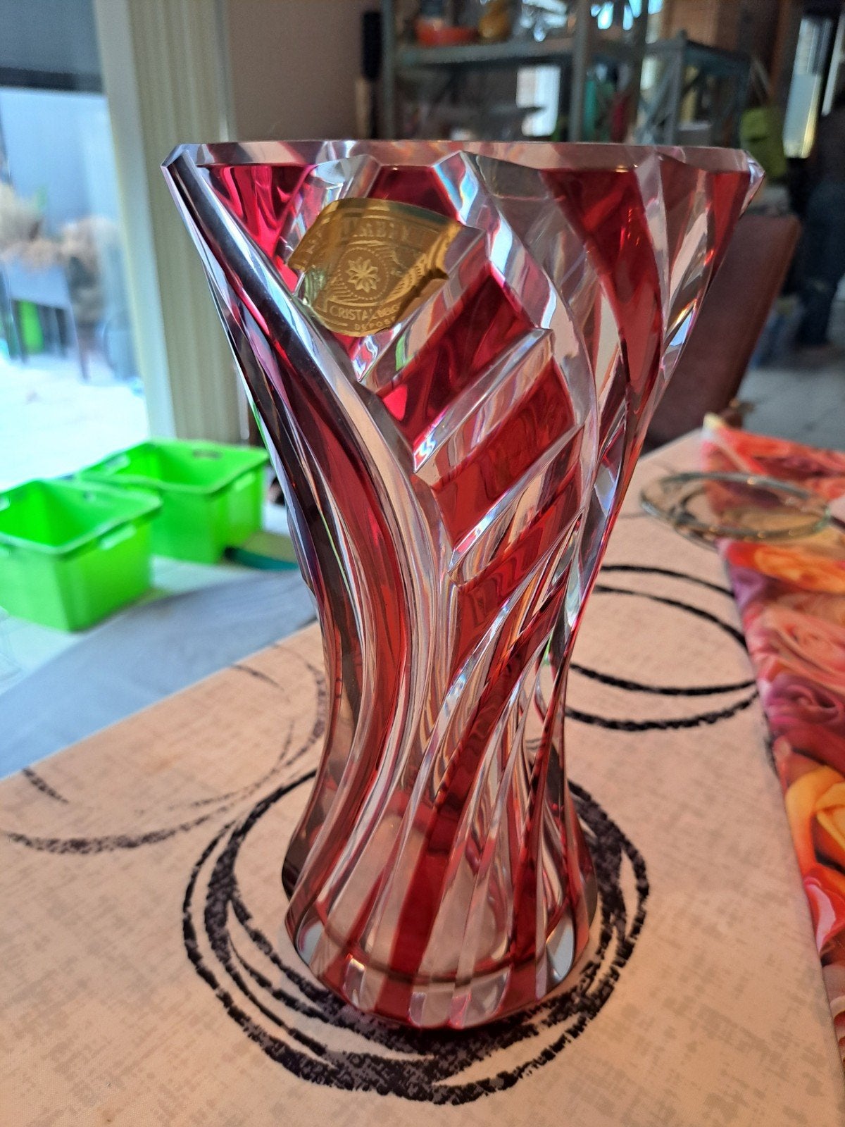Val Saint Lambert vaas rood, Antiek en Kunst, Ophalen
