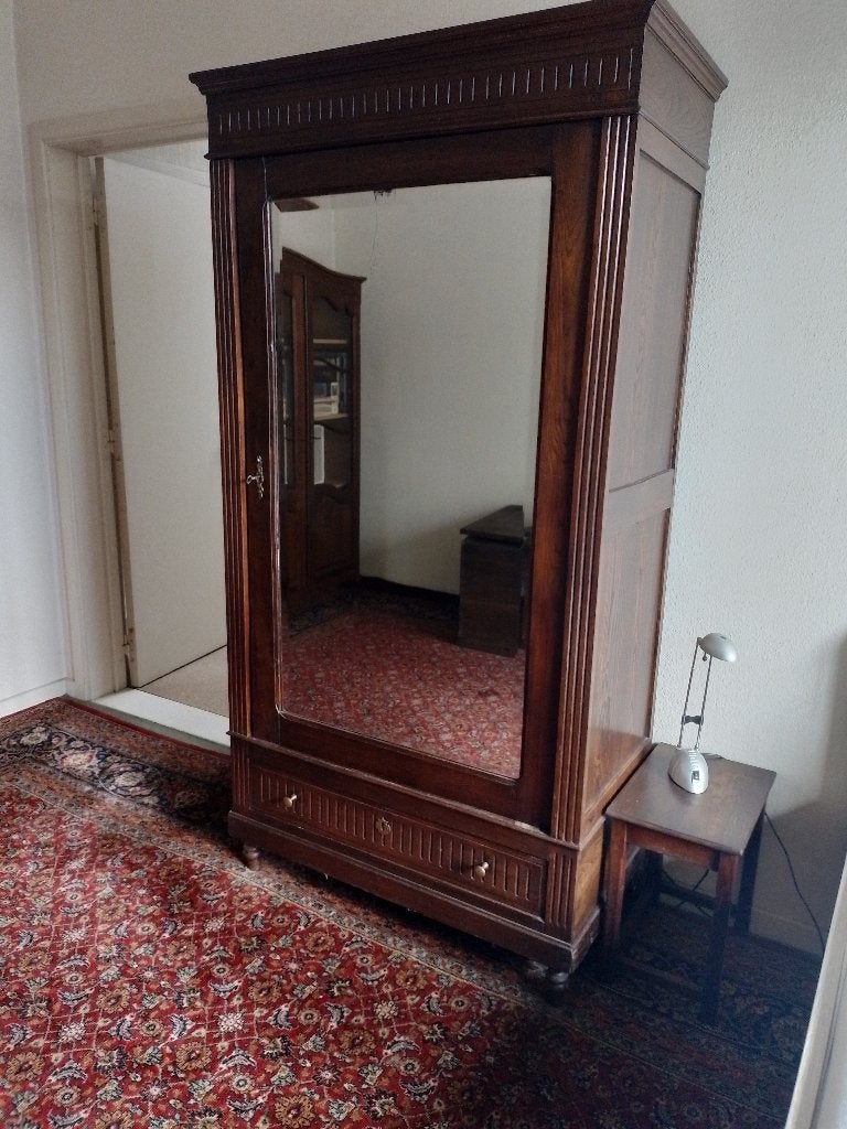 Antieke spiegelkast, Antieke spiegelkast, Autres essences de bois, 100 à 150 cm, Utilisé