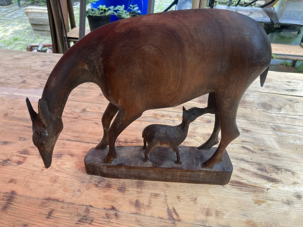 Beeld Gazelle met jong, Verzamelen, Ophalen, Zo goed als nieuw