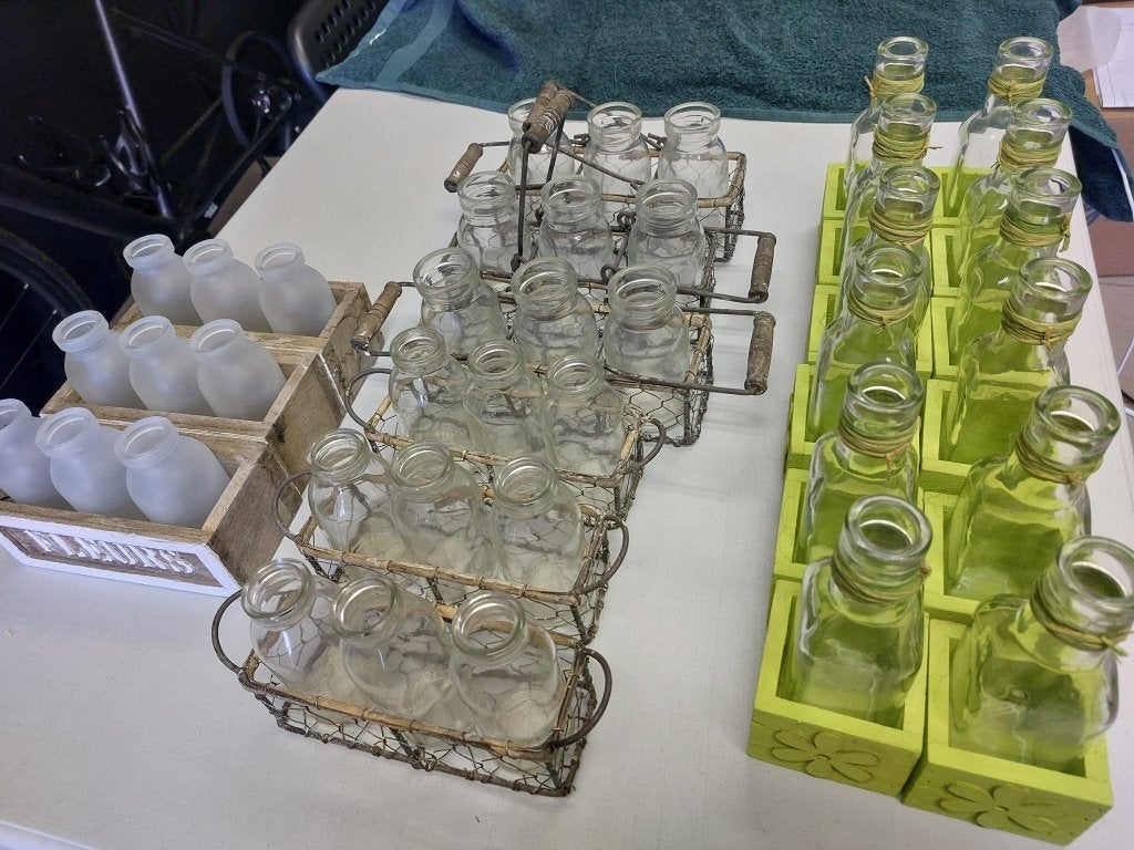 kleine vaasjes, Ophalen, Zo goed als nieuw, Transparant, Glas