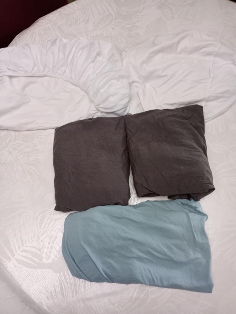 Lot draps housses lit bébé, Enlèvement ou Envoi, Gris