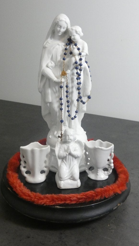 Antiek Maria beeld Frankrijk met toebehoren [9999], Antiek en Kunst, Antiek | Religieuze voorwerpen, Ophalen of Verzenden
