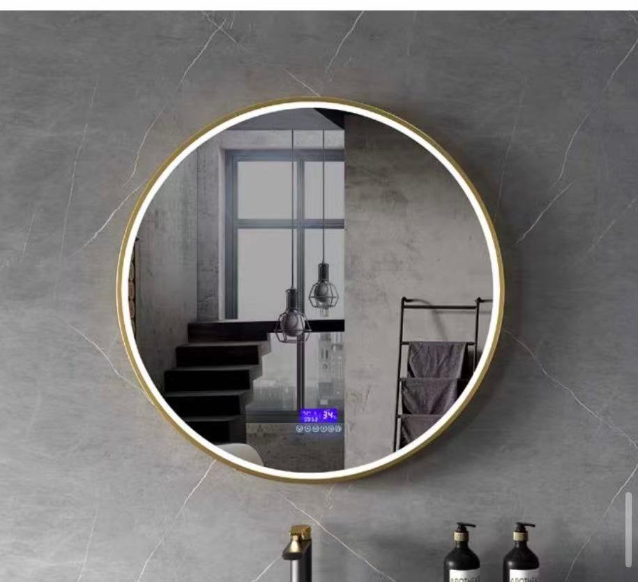Miroir, led, Bluetooth, horloge, Huis en Inrichting, Rond, Nieuw, Ophalen of Verzenden, 75 tot 100 cm