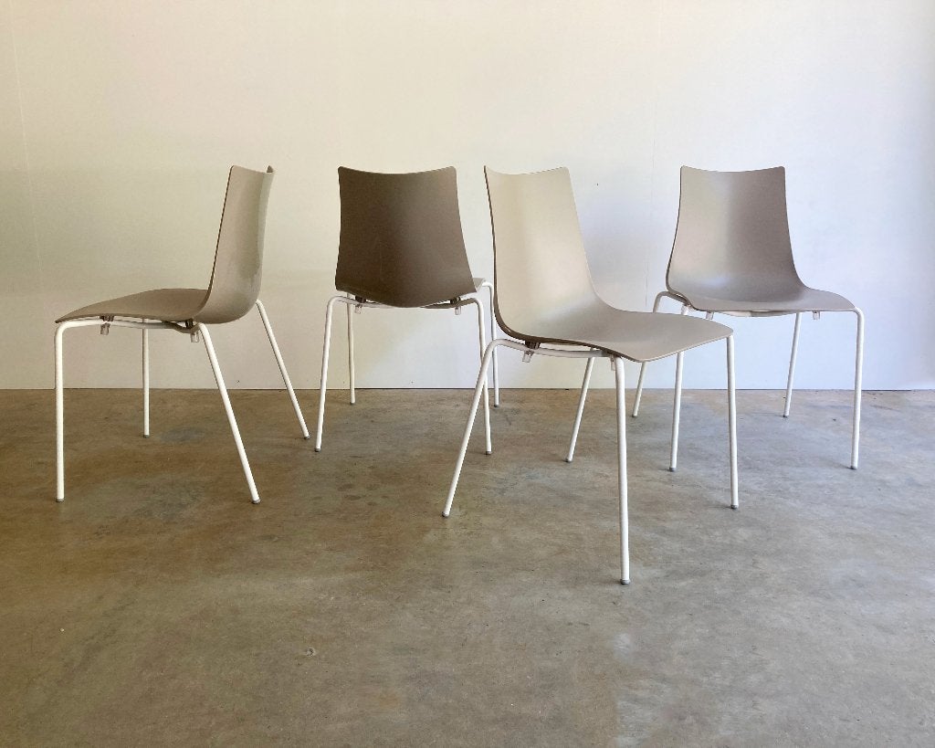 4x Scab design zebra stoel taupe stapelbaar, Ophalen