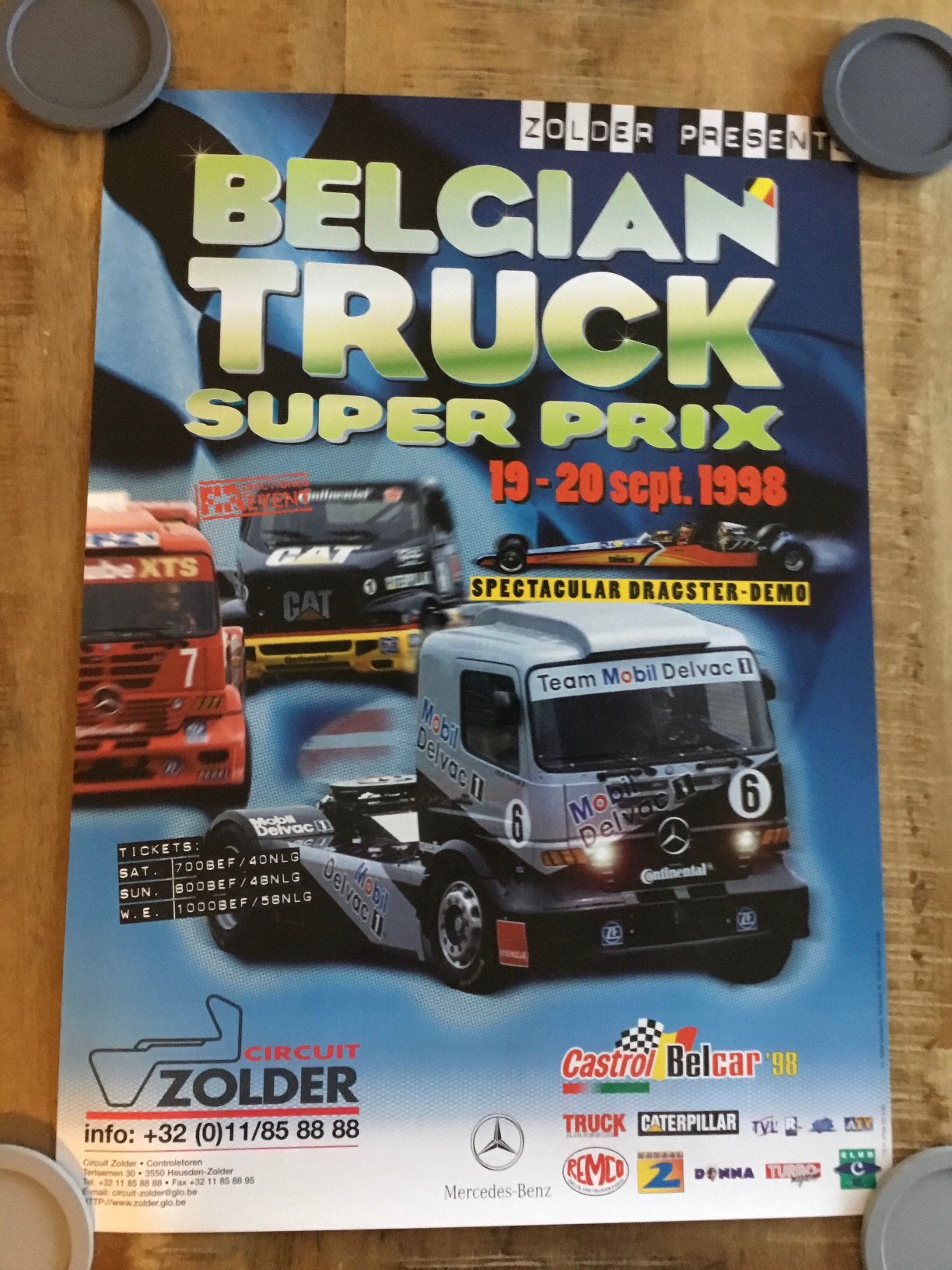 Affiche truck gp 1998 zolder, Ophalen of Verzenden, Zo goed als nieuw