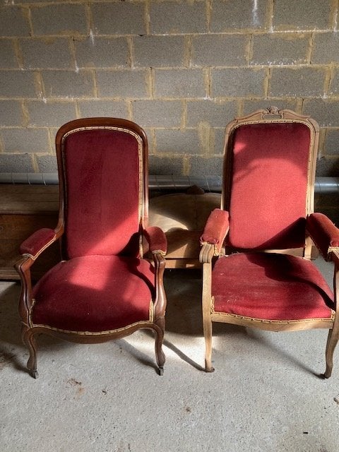 Fauteuils  vintage en velour, Antiquités & Art, Enlèvement