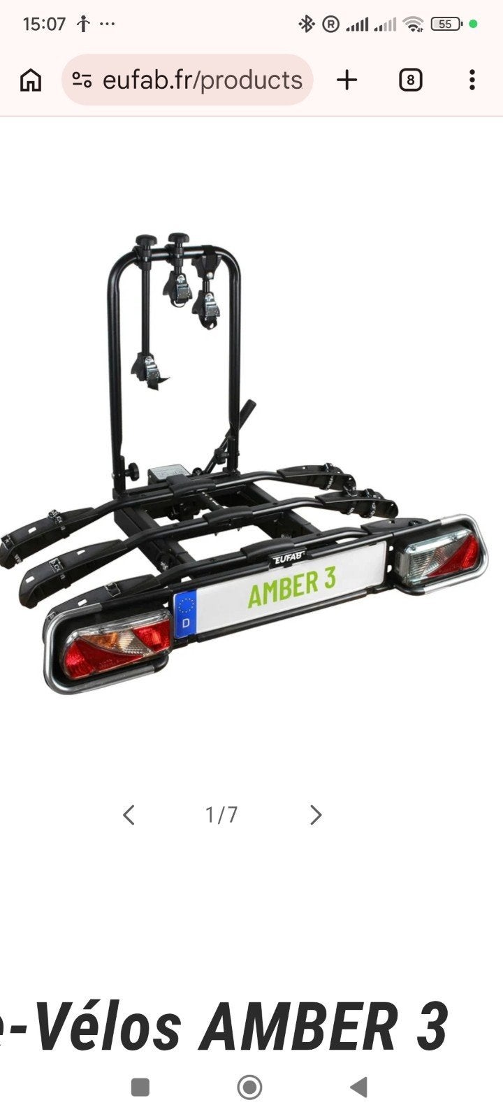 porte vélos attelage pour 3 vélos EUFAB AMBER 3 100% NEUF, Neuf, Support d'attelage, Pneus larges, 3 vélos ou plus
