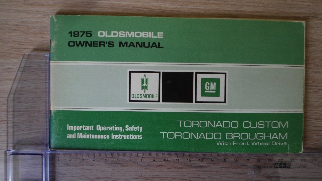 1975 Oldsmobile Toronado. First edition Owner's Manual., Enlèvement ou Envoi
