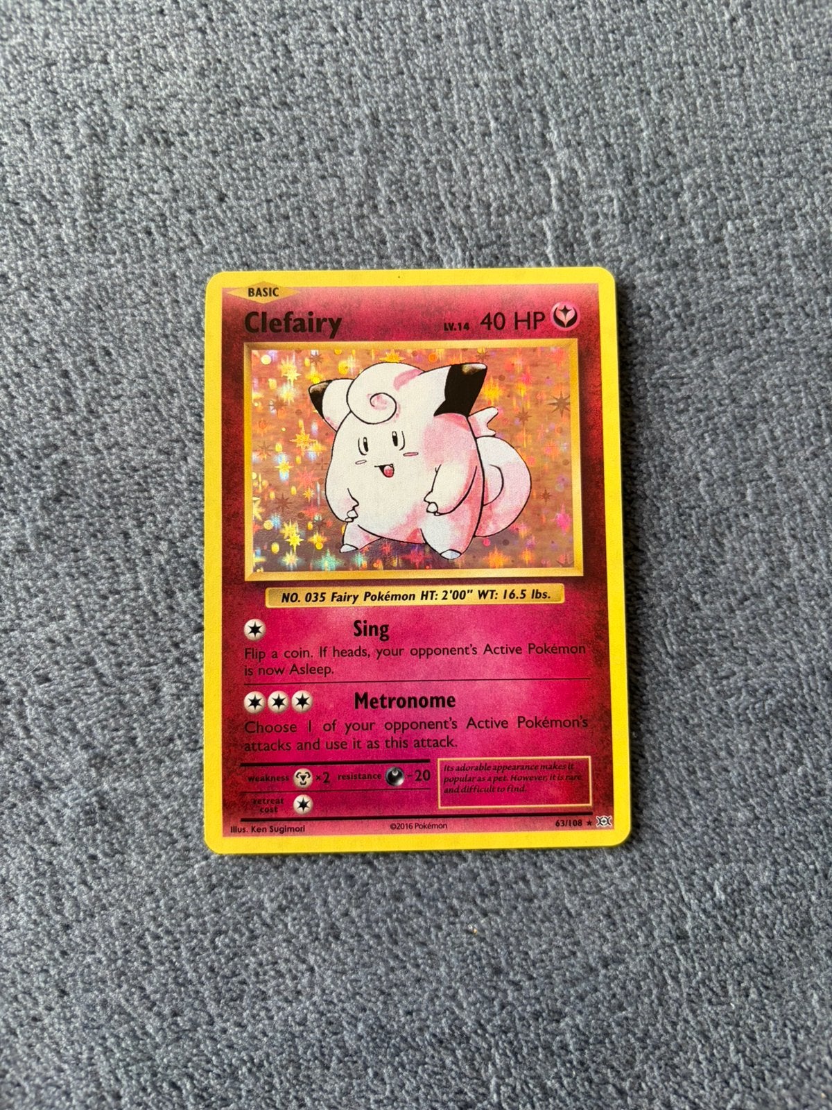 Clefairy EVO 63/108, Hobby & Loisirs créatifs, Enlèvement ou Envoi, Comme neuf