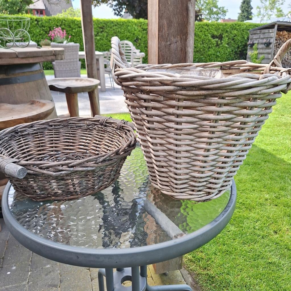 Rieten manden(2stuks), Tuin en Terras, Ophalen