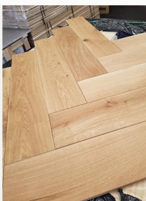 Plancher à chevrons XXL en chêne, huilé naturel, Whalebone, Enlèvement