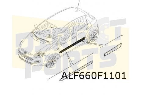 Fiat stootlijst voorportier Links (5-drs.) (te spuiten) Orig, Neuf, -, -, Fiat