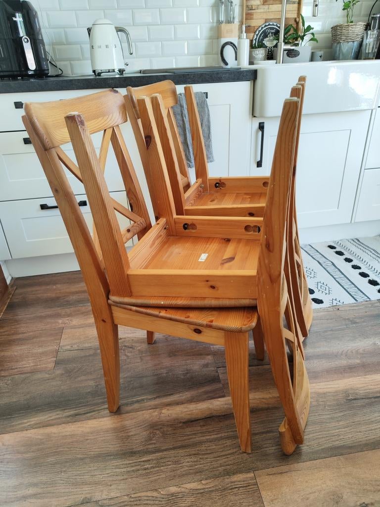 Ikea Ingolf - Set van 4 houten eetkamerstoelen, Huis en Inrichting, Stoelen, Ophalen
