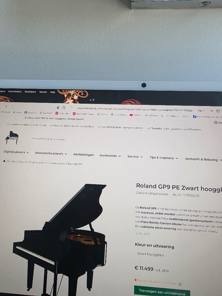 piano Roland zwart lak, Musique & Instruments, Pianos, Enlèvement, Neuf, Noir, À queue