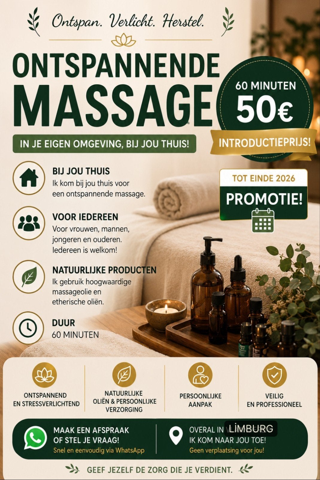 Ontspanningsmassage aan Huis, Diensten en Vakmensen, Welzijn | Masseurs en Massagesalons, Ontspanningsmassage