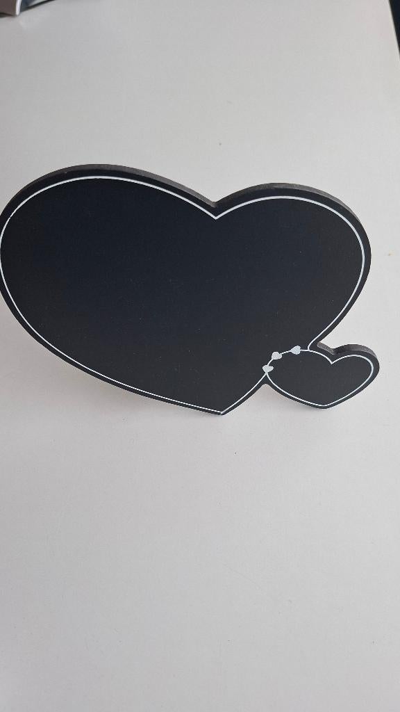 tableau noir NEW 2 coeurs avec support, Enlèvement ou Envoi, Neuf, Noir, Objet de décoration